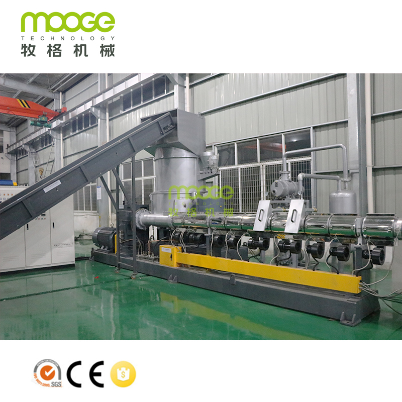 PSF Series PET Fiber PSF Polyester Benang Pelletizing Line dengan Compacting Force-feeding System