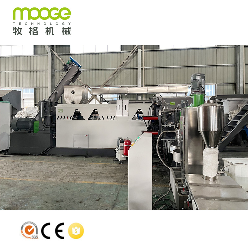 Plastik HDPE PE PP Flakes Die Face Granulating Pelletizing Line