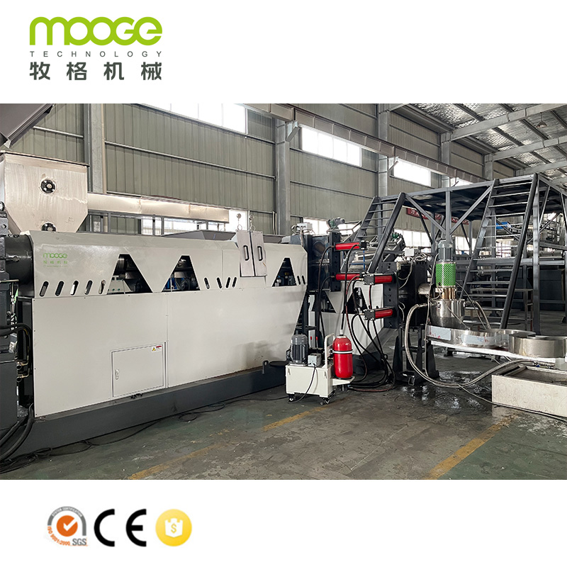 Plastik HDPE PE PP Flakes Water Ring Granulating Pelletizing Line