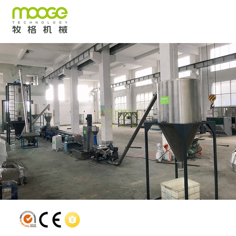 TDY50 45KW 150kg / jam Paralel Twin Screw PET Flakes Pelletizing Line